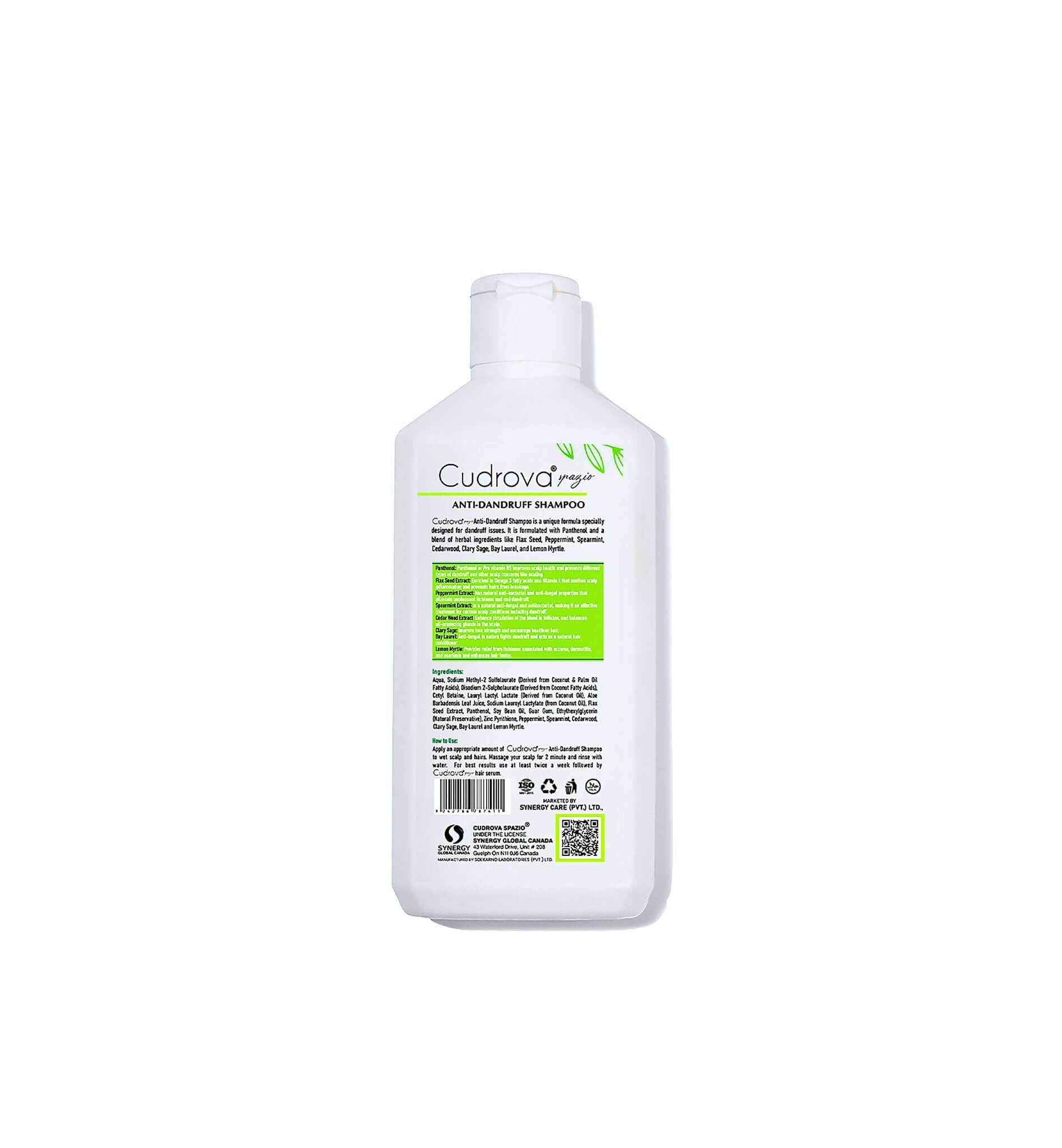 Anti - Dandruff Shampoo – Sulfate, Silicone & Paraben - Free for All Hair Types - Cudrova Spazio Skin & Hair Care