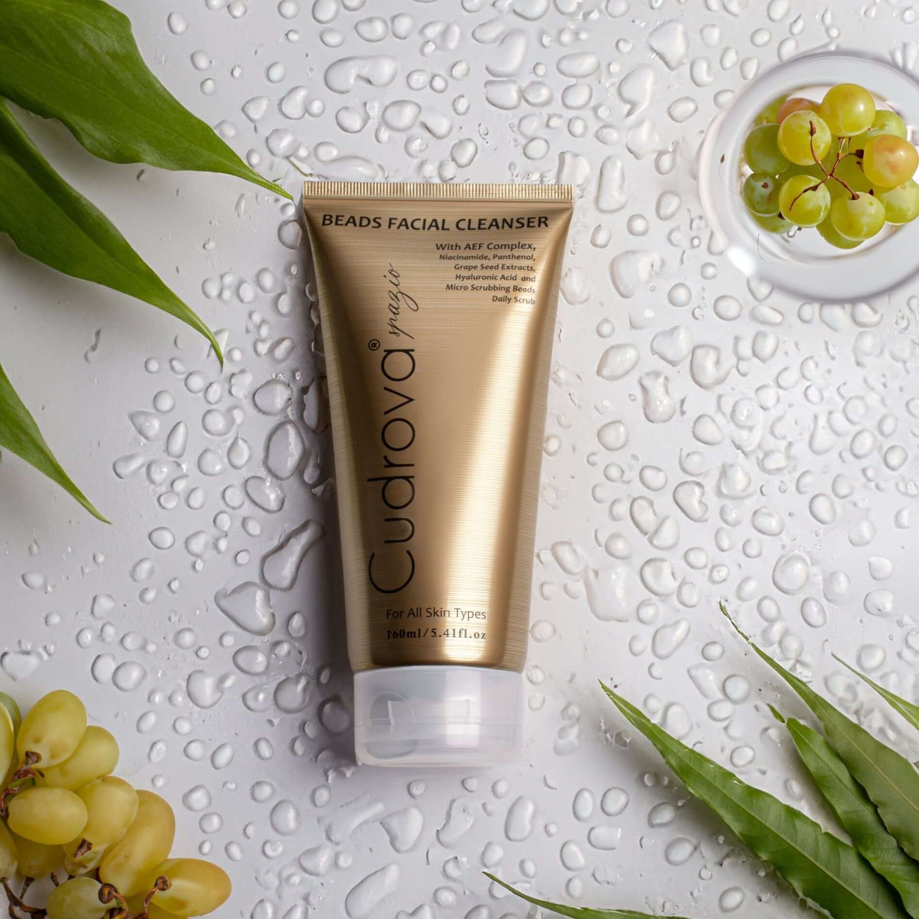 Cudrova Spazio Beads Facial Cleanser to Balance Oils and Moisturize All Skin Types - Cudrova Spazio Skin & Hair Care